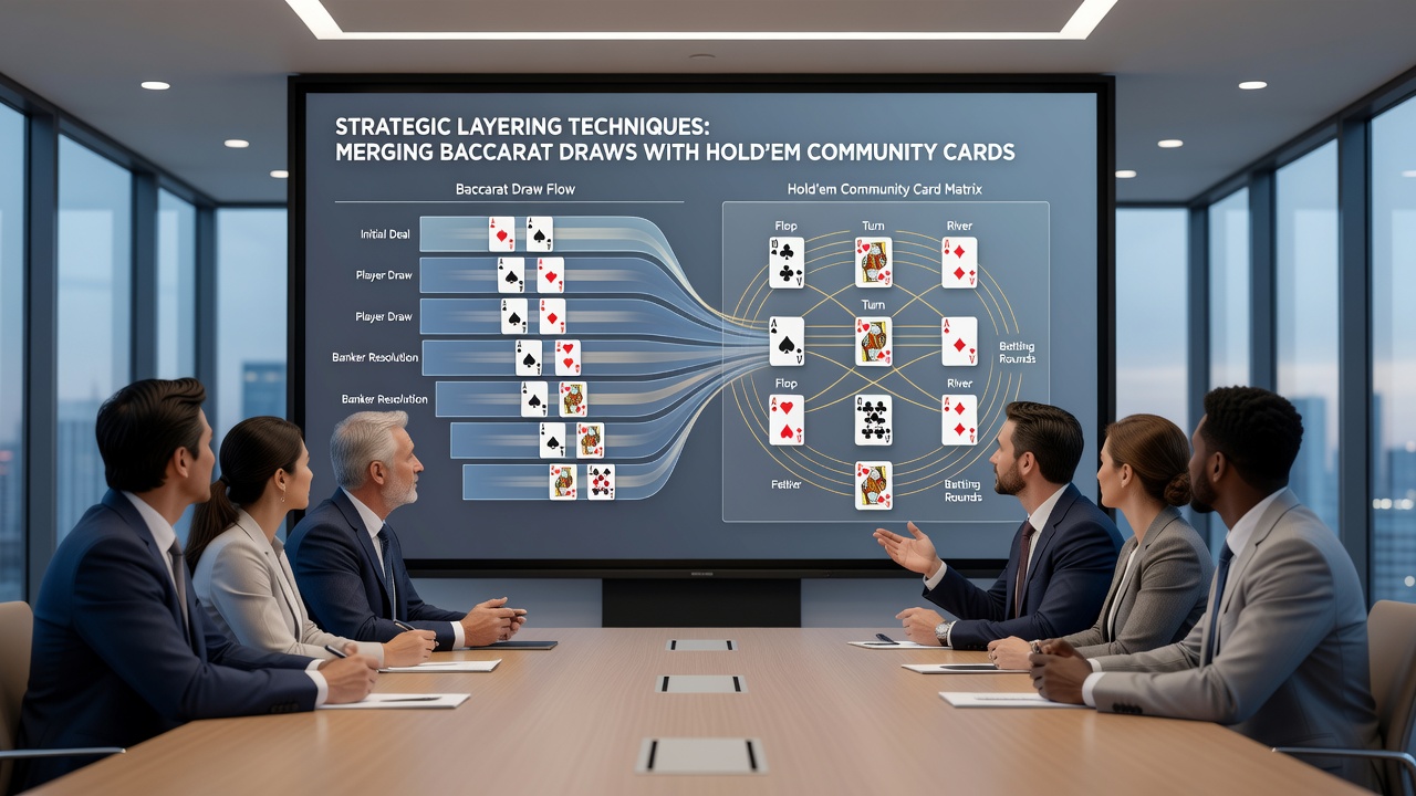 Close-up view of a dealer managing baccarat cards, hold'em board, and sic bo dice simultaneously during a streamed session